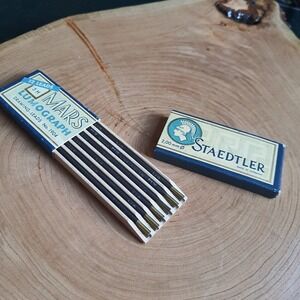 Vintage Mars Staedtler Lumograph Drawing Leads 2H in Wooden Box made in Germany